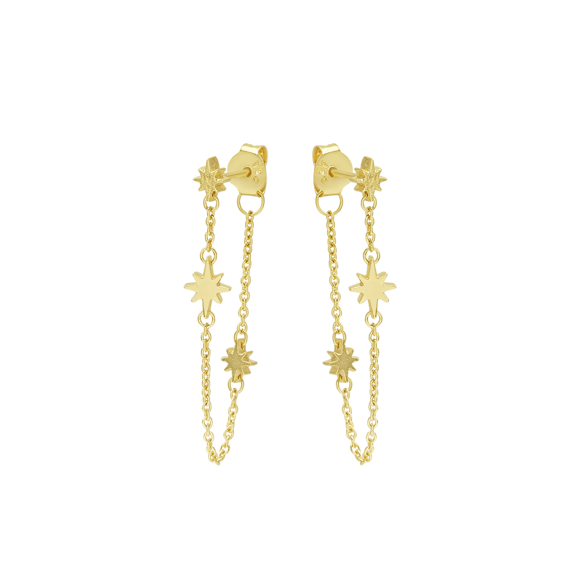 Celestial Ripple Drop Studs Gold