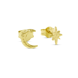 Textured Night Glow Studs Gold