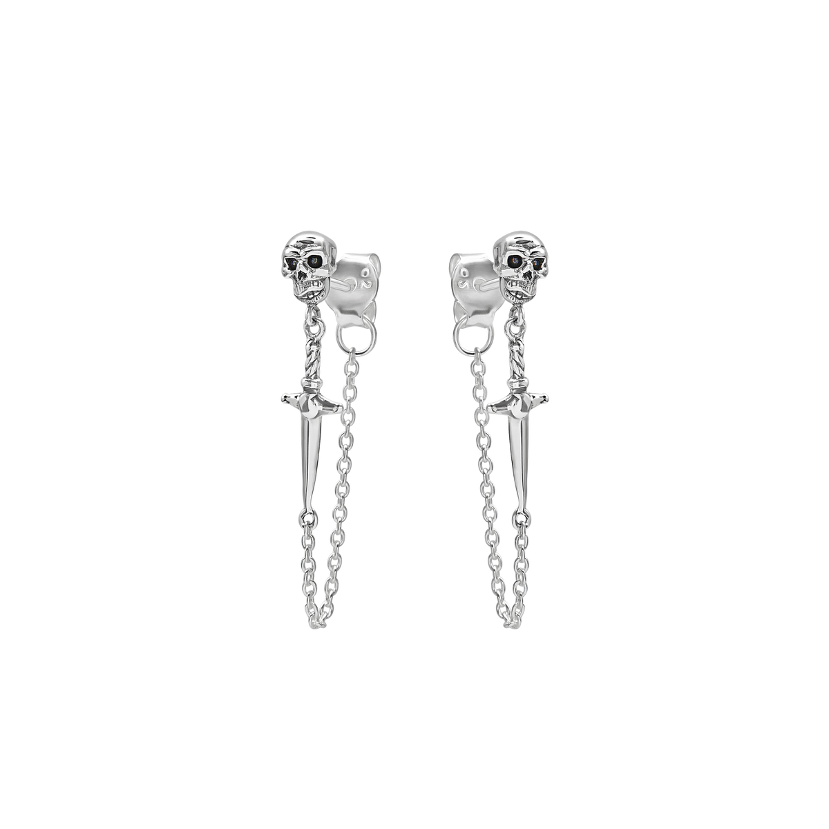 Dagger and Skull Chain Studs