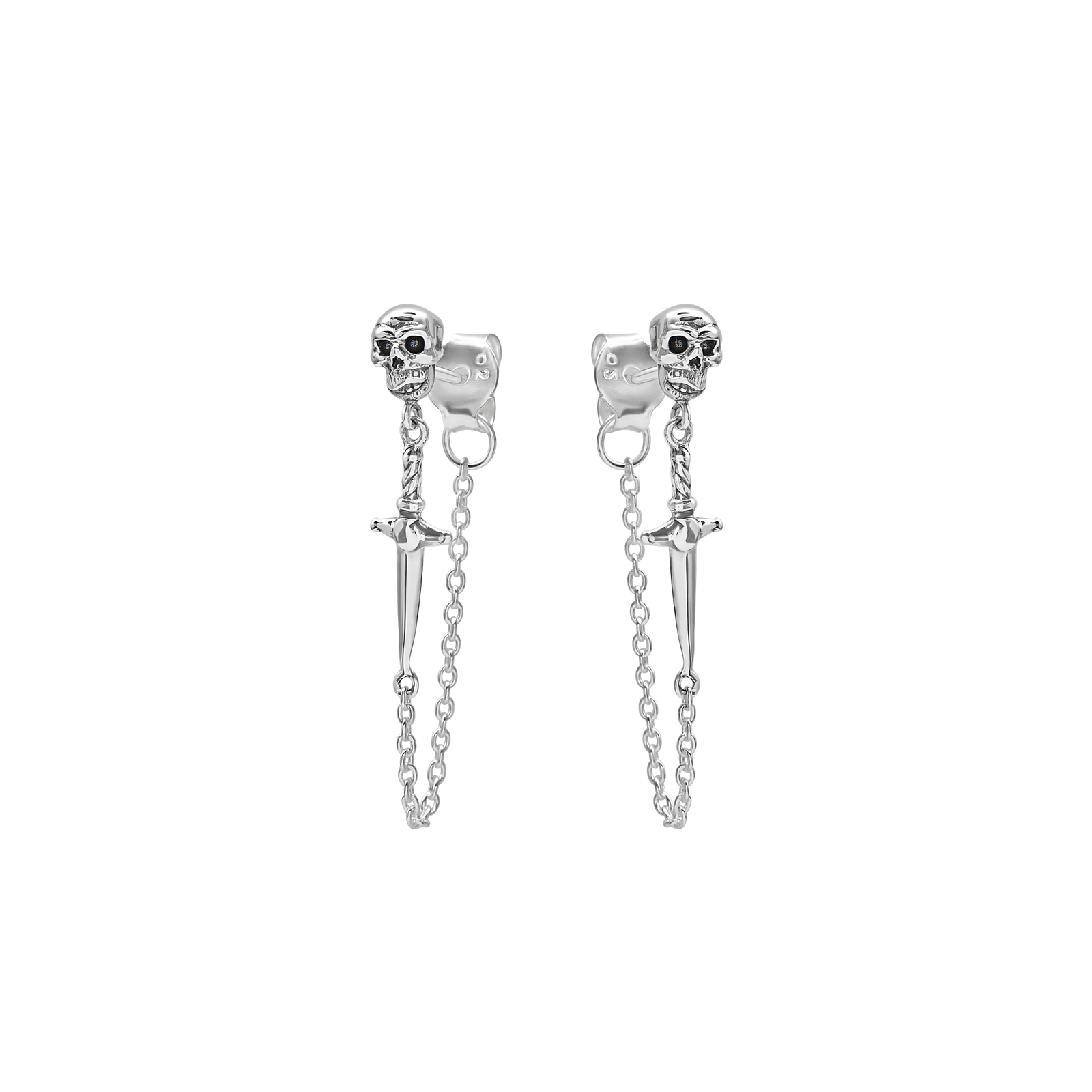 Dagger and Skull Chain Studs