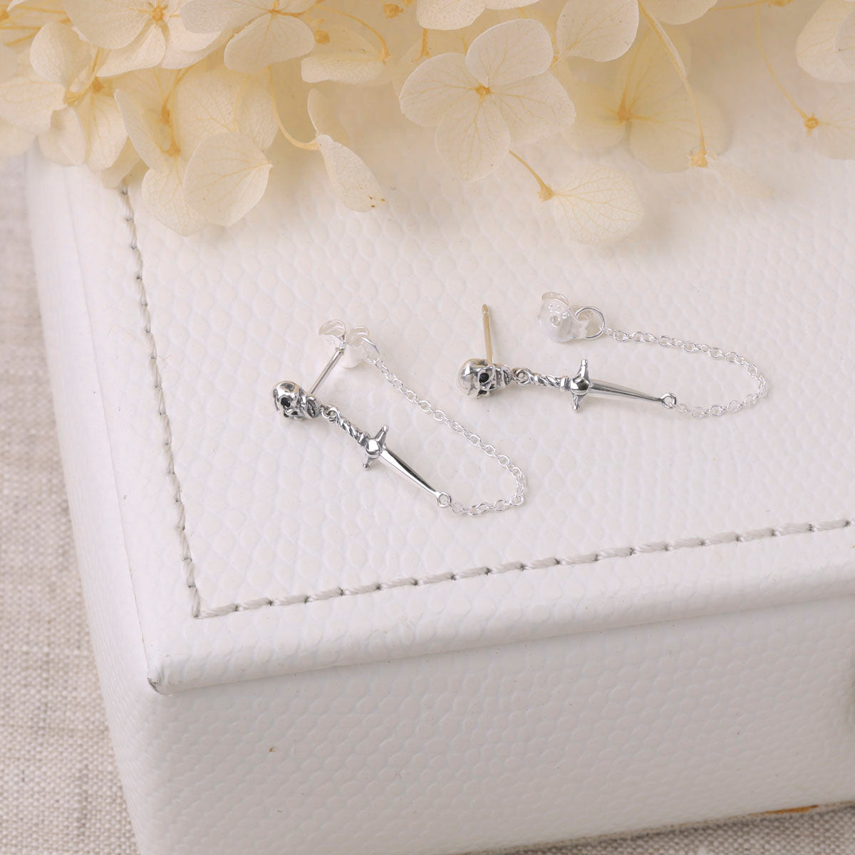 Dagger and Skull Chain Studs