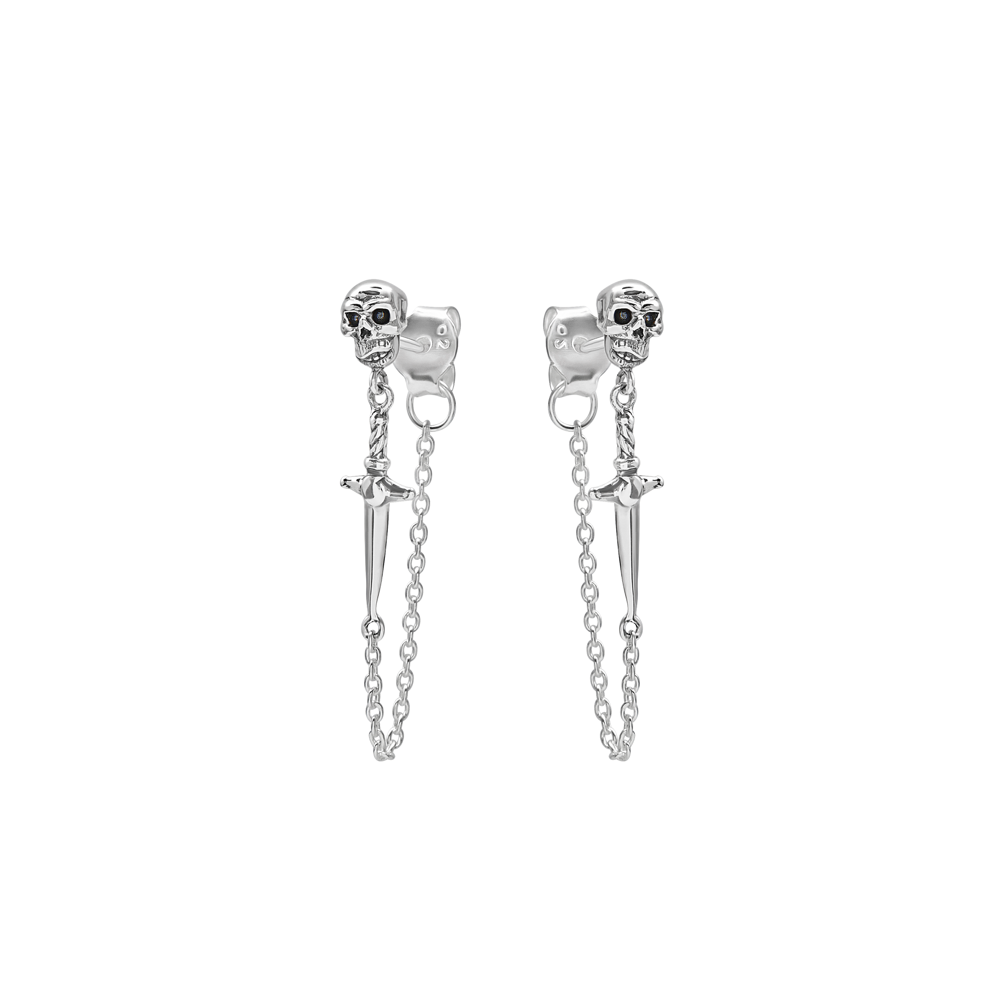 Dagger and Skull Chain Studs