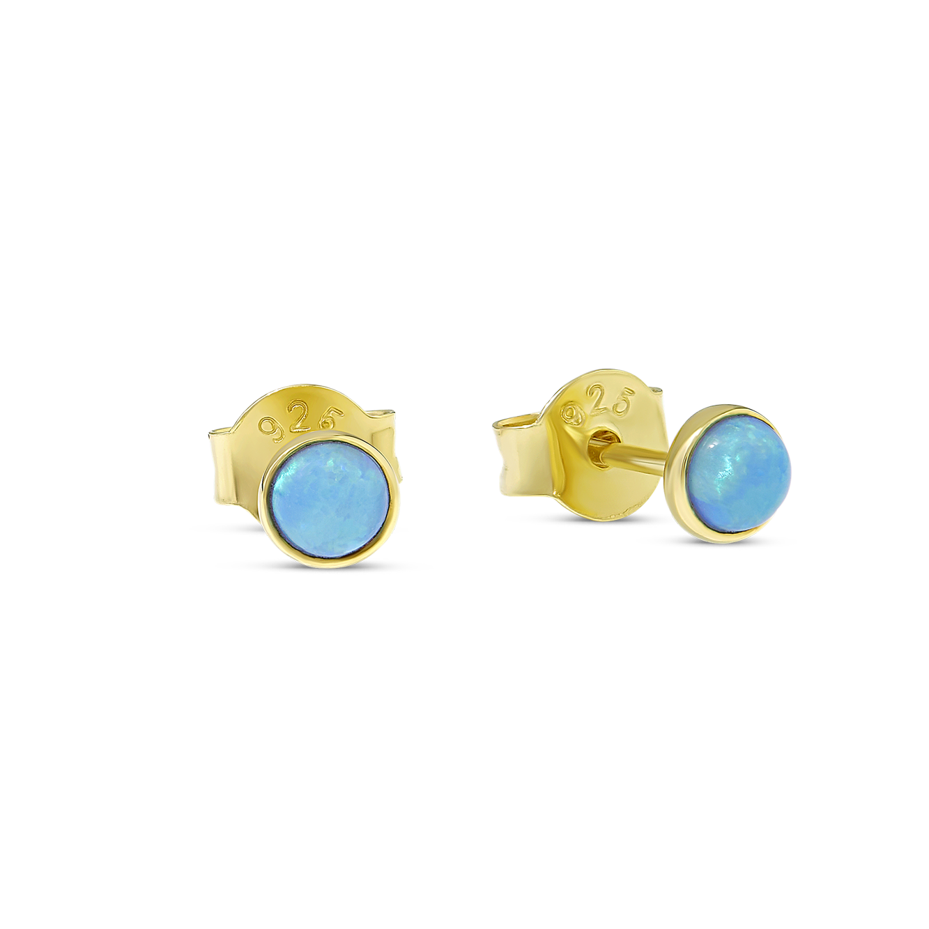 Orb Azure Opal Studs Gold