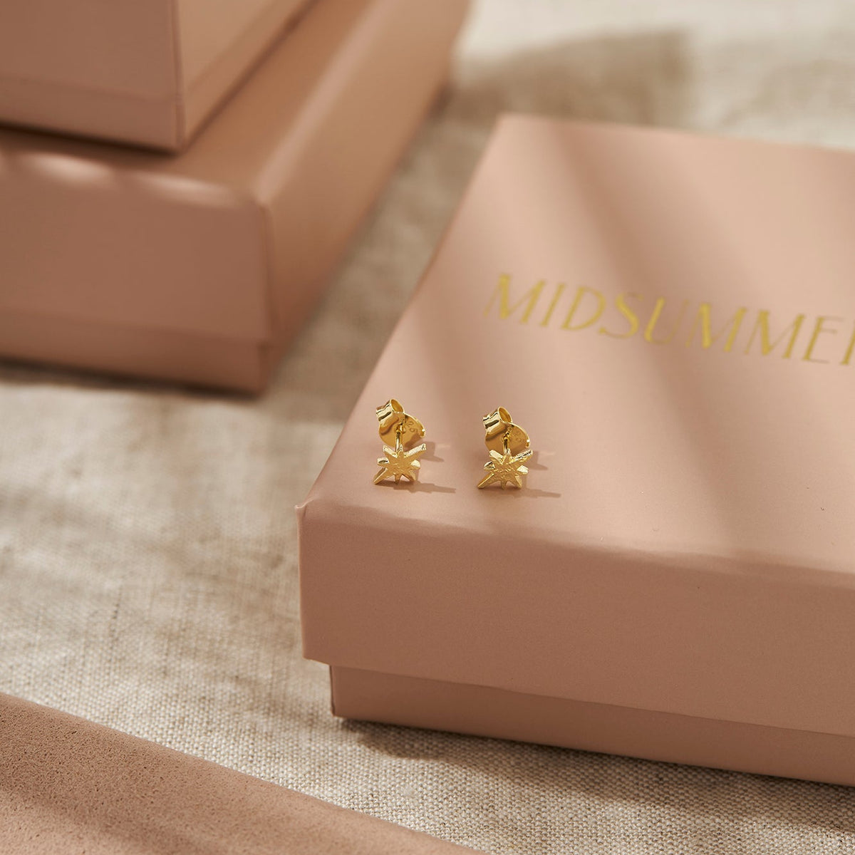 Textured Celestial Studs Gold