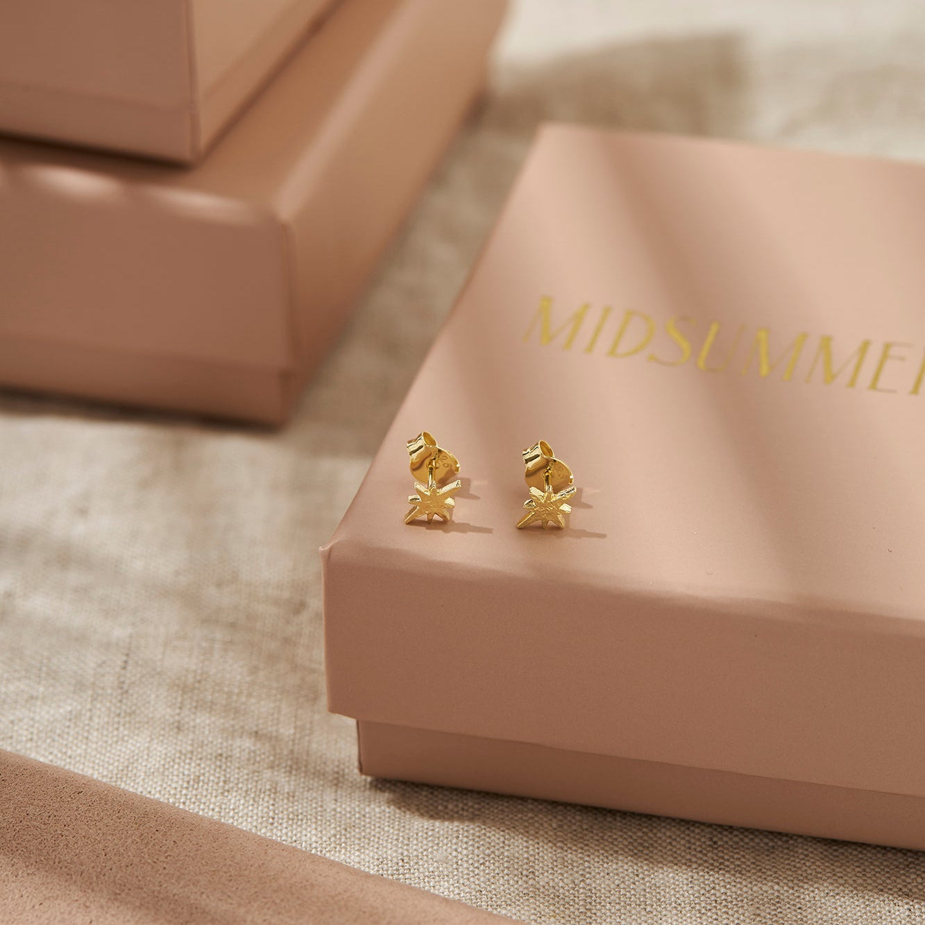 Textured Celestial Studs Gold