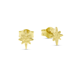 Textured Celestial Studs Gold