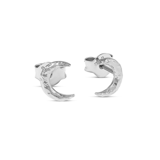 Textured Crescent Studs