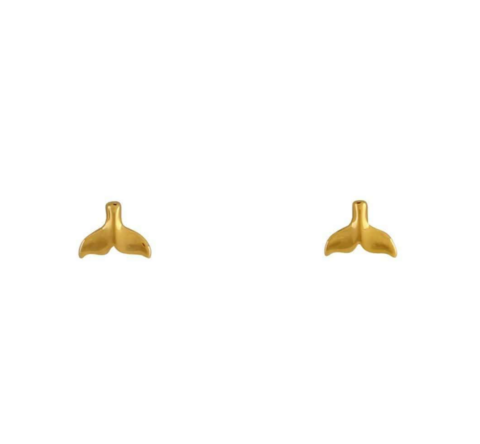 Baby Whale Tail Studs Gold