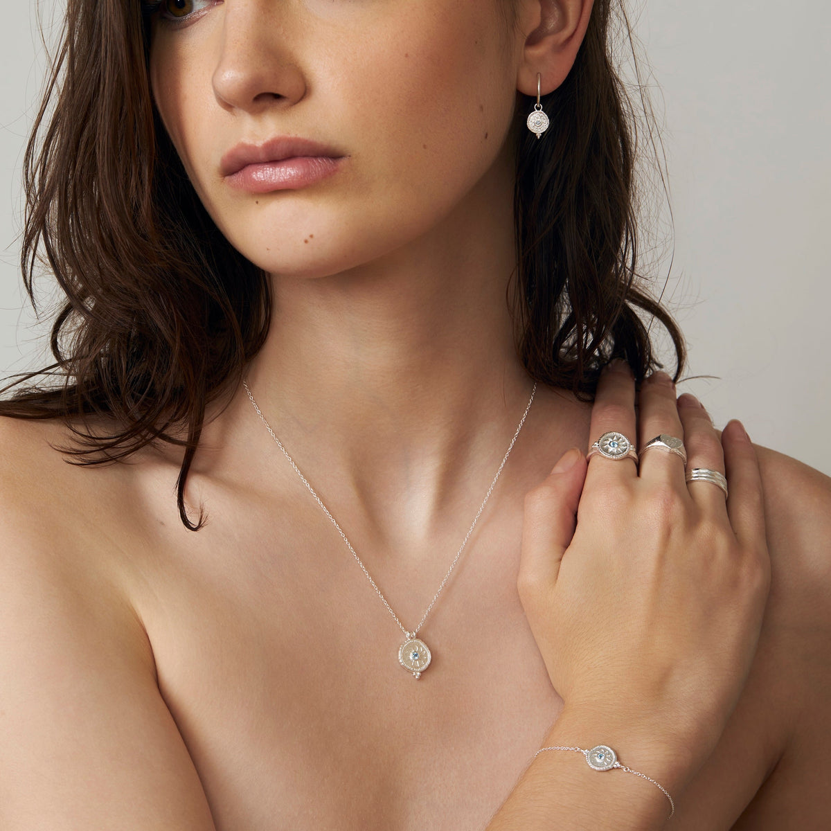 Helios Blue Topaz Ear Charms