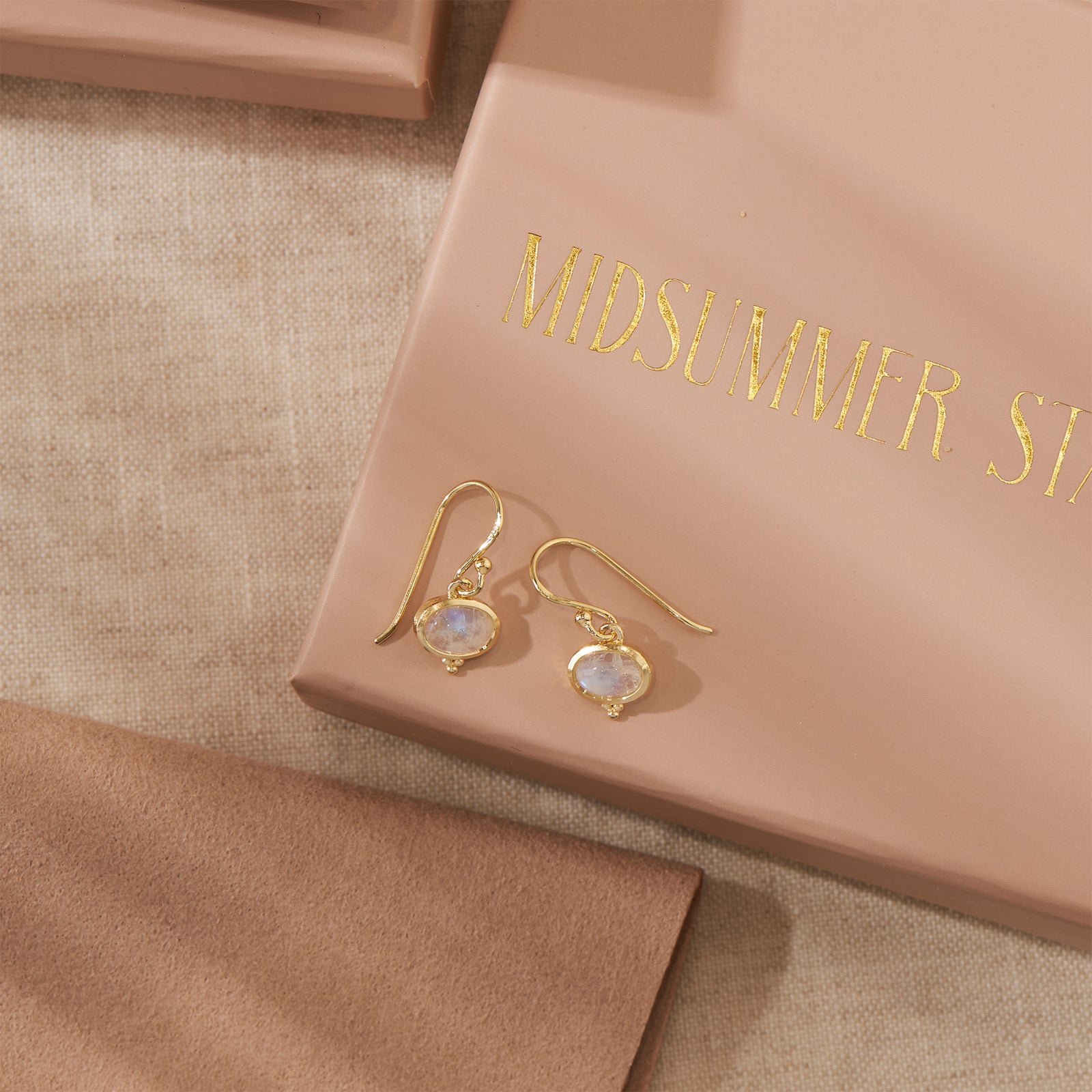 Mira Moonstone Earrings Gold