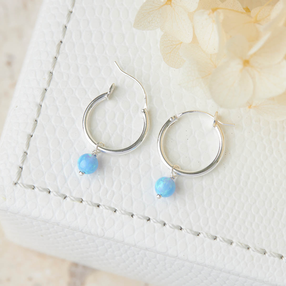 Dainty Opal Hoops
