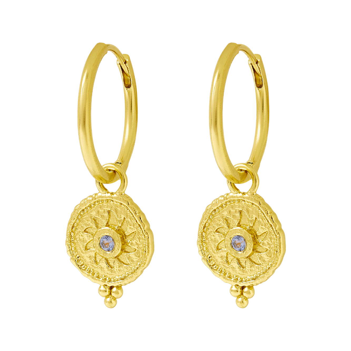 Helios Blue Topaz Huggies Gold