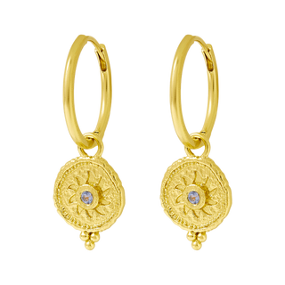 Helios Blue Topaz Huggies Gold