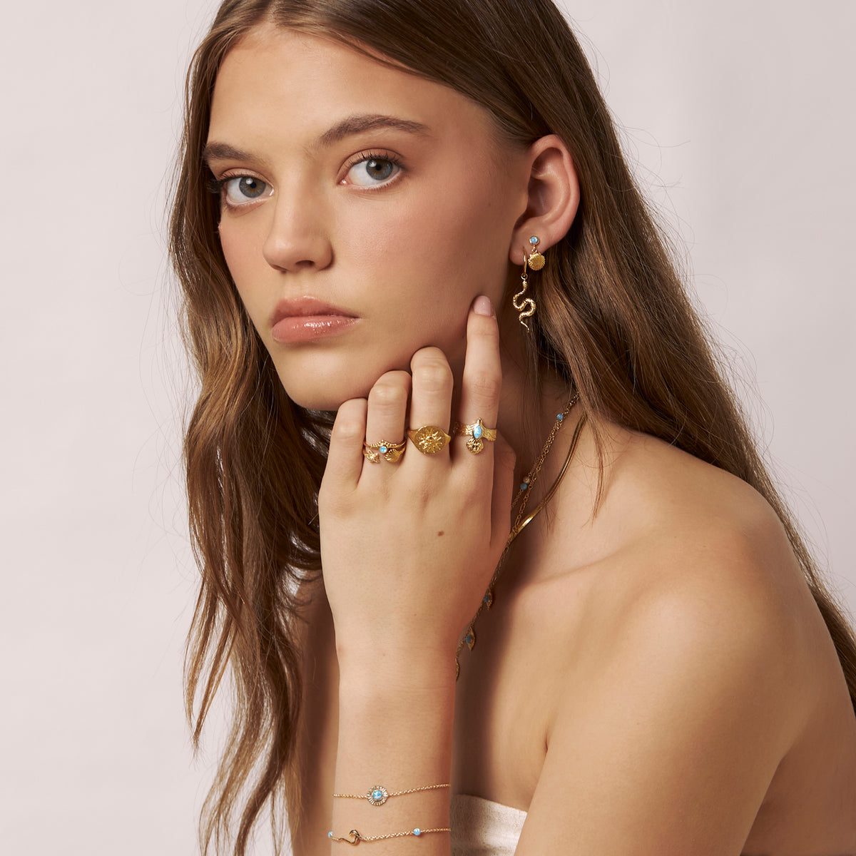 Diadème Azure Opal Ring Gold