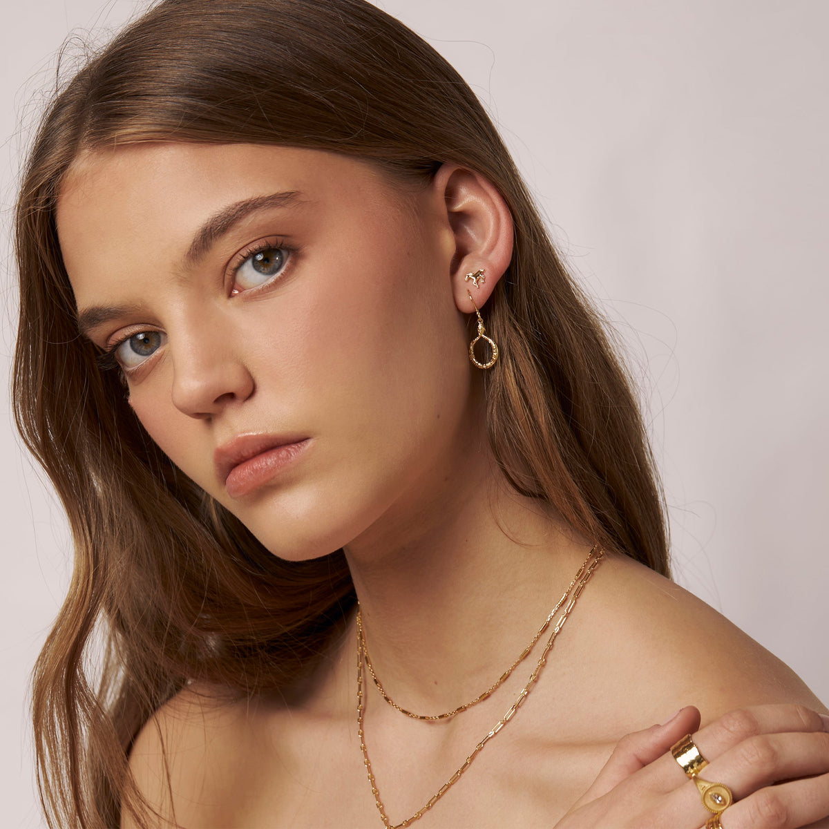 Lunara Serpent Earrings Gold