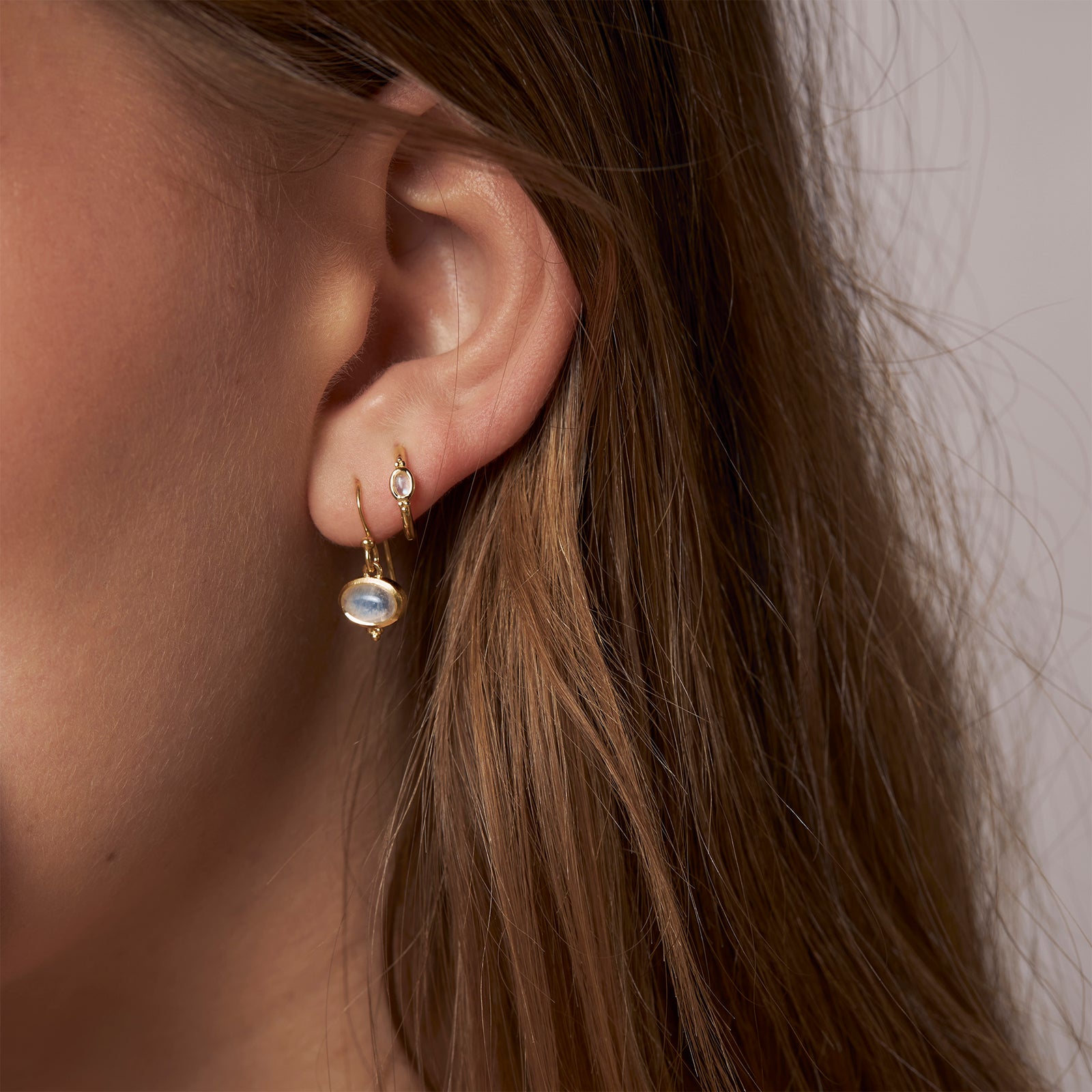 Mira Moonstone Earrings Gold