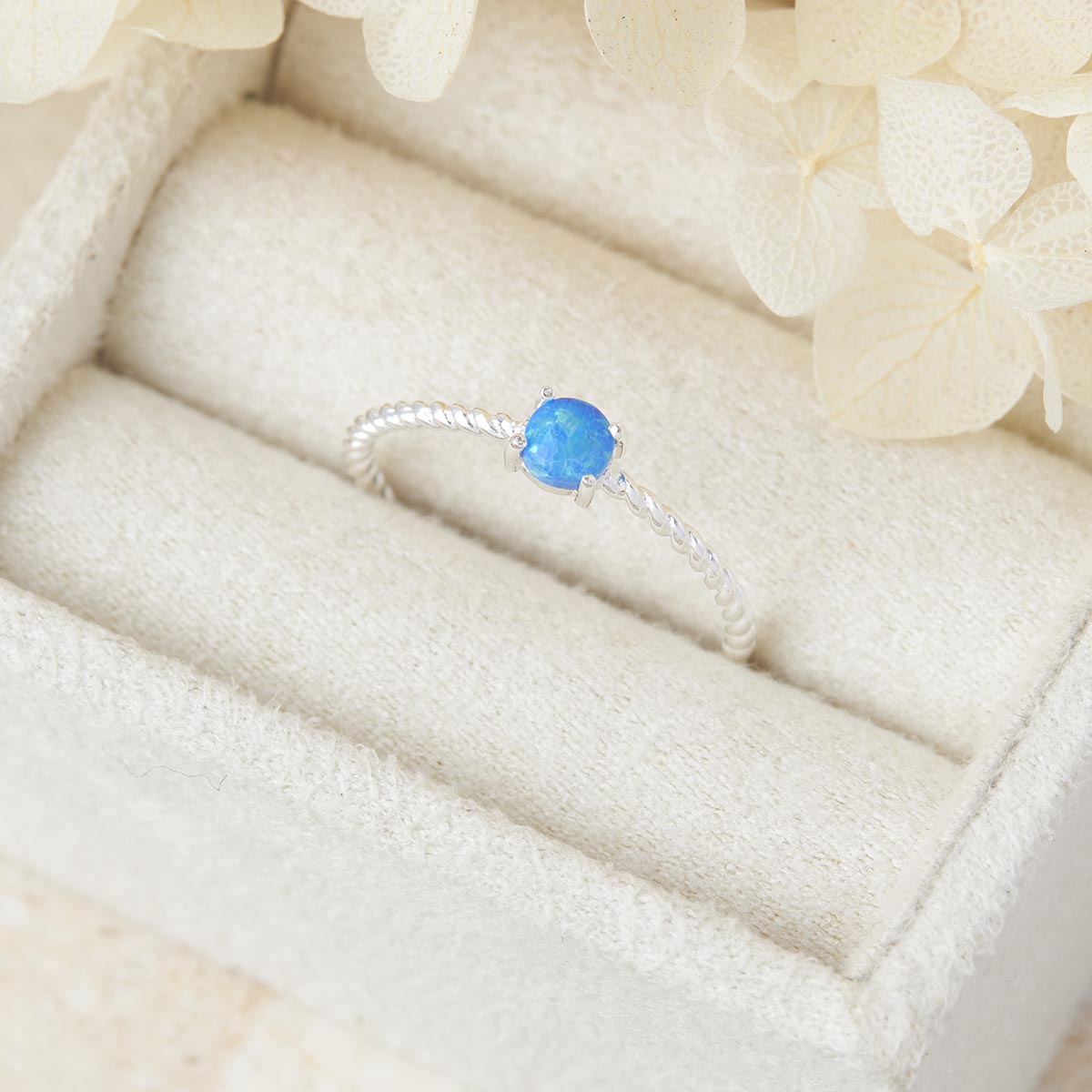 Entwined Blue Opal Ring