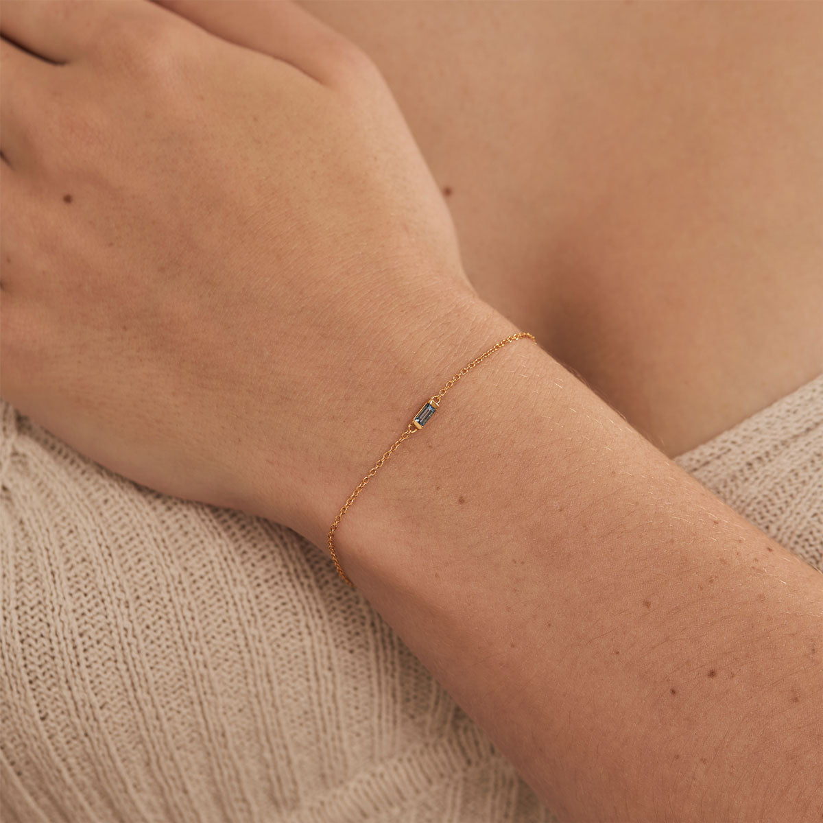 Lumen Baguette London Blue Bracelet Gold