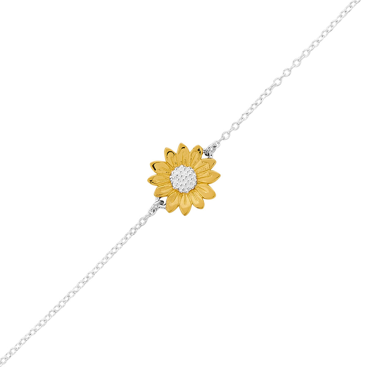 Blossoming Sunflower Two Tone Bracelet