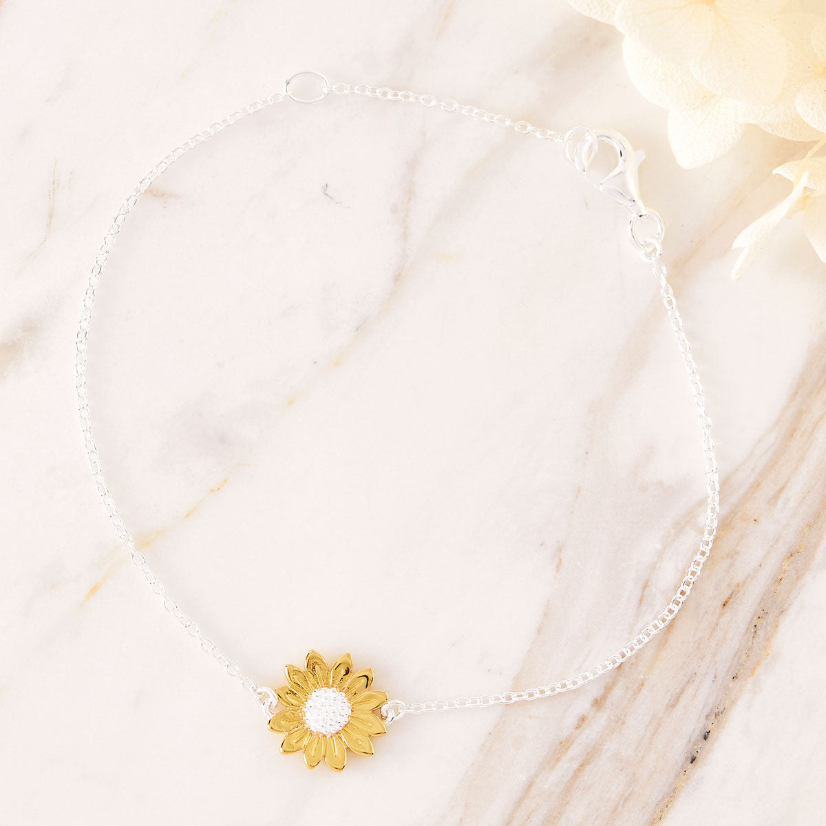 Blossoming Sunflower Two Tone Bracelet