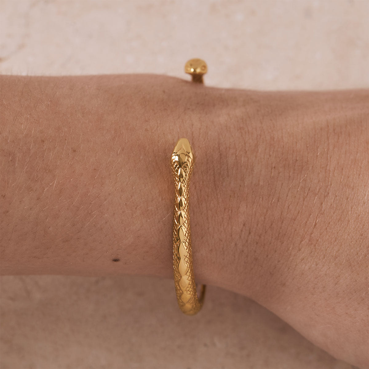 Diamond Python Snake Cuff Gold