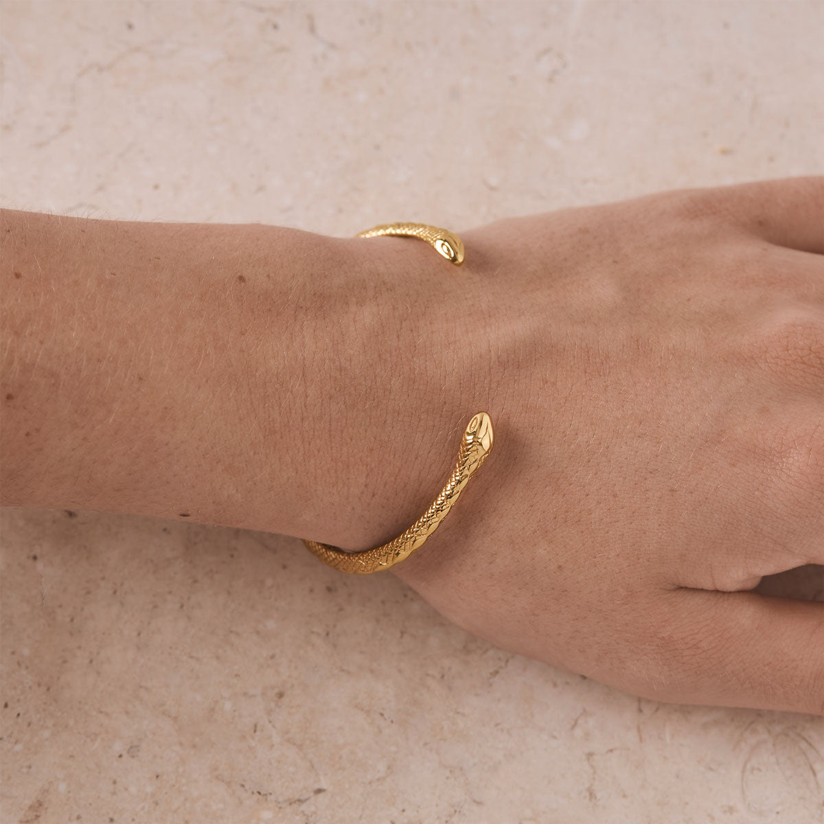 Diamond Python Snake Cuff Gold