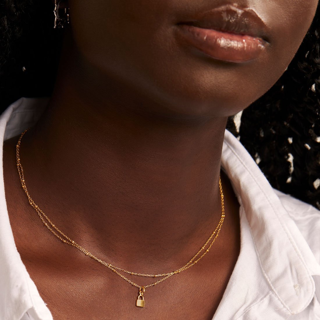 Padlock Neck Gold Charm