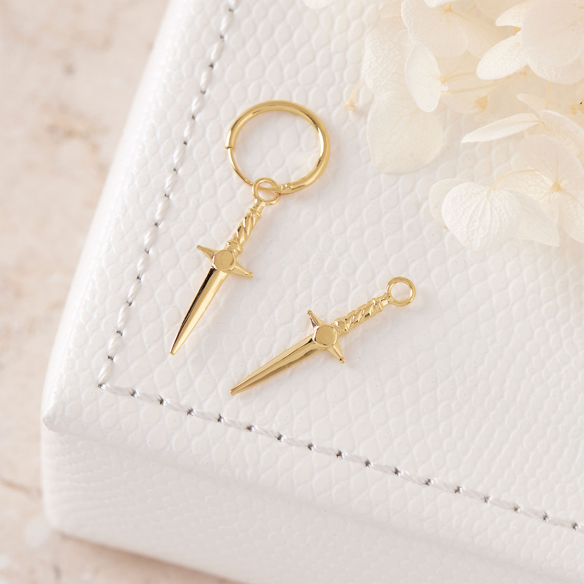 Cosmic Dagger Earring Charms Gold