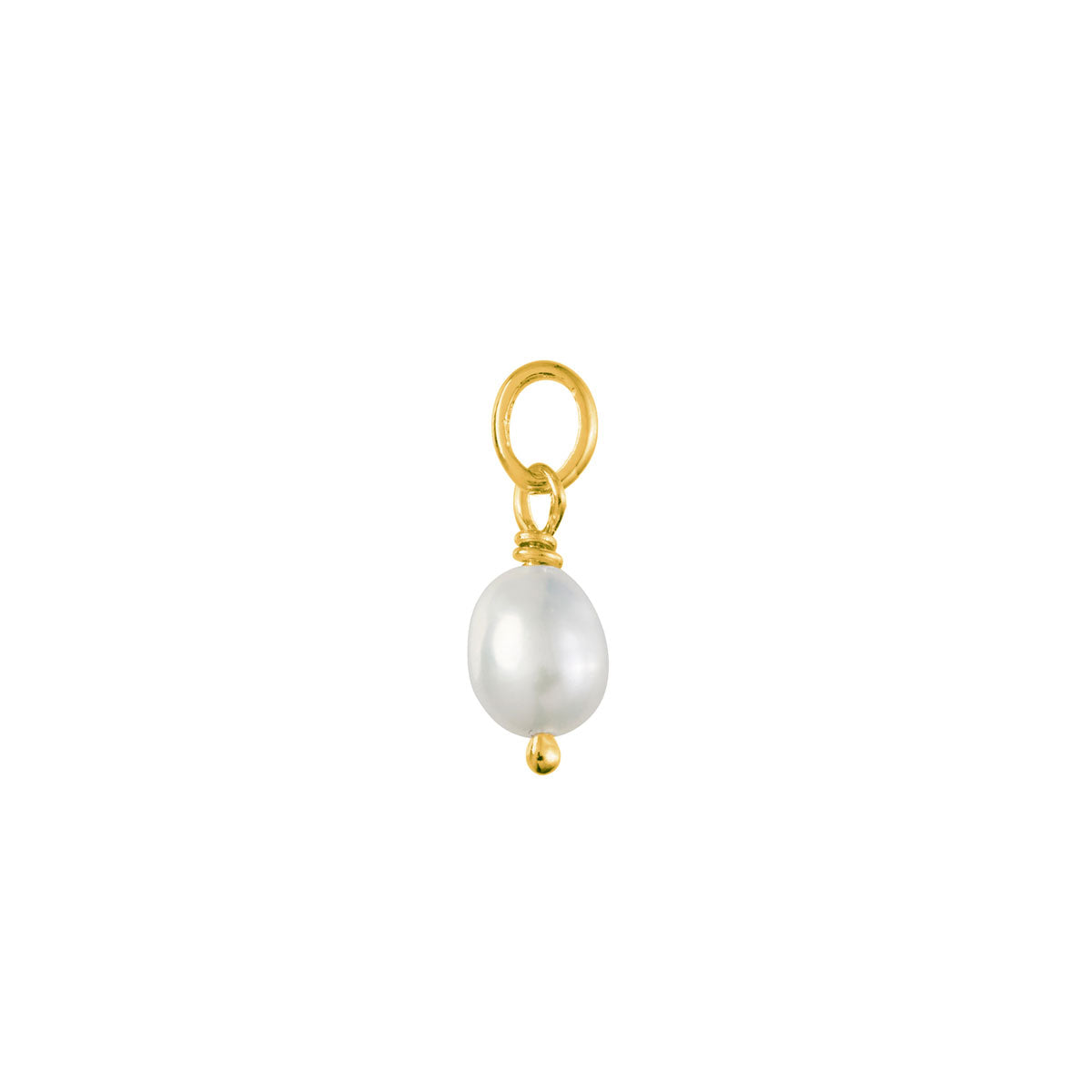 Drop Pearl Charm Gold