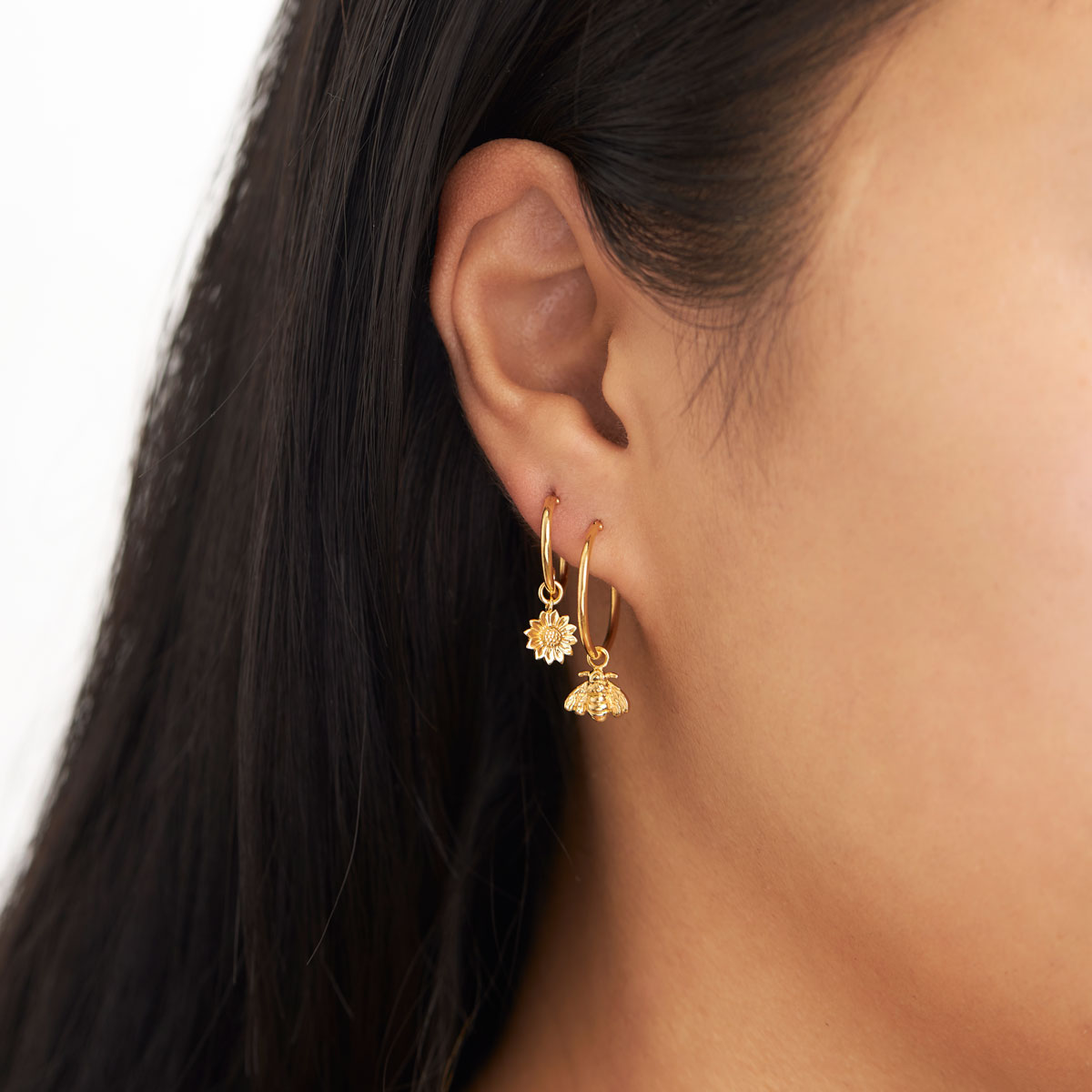 Bee Pollination Gold Ear Charms