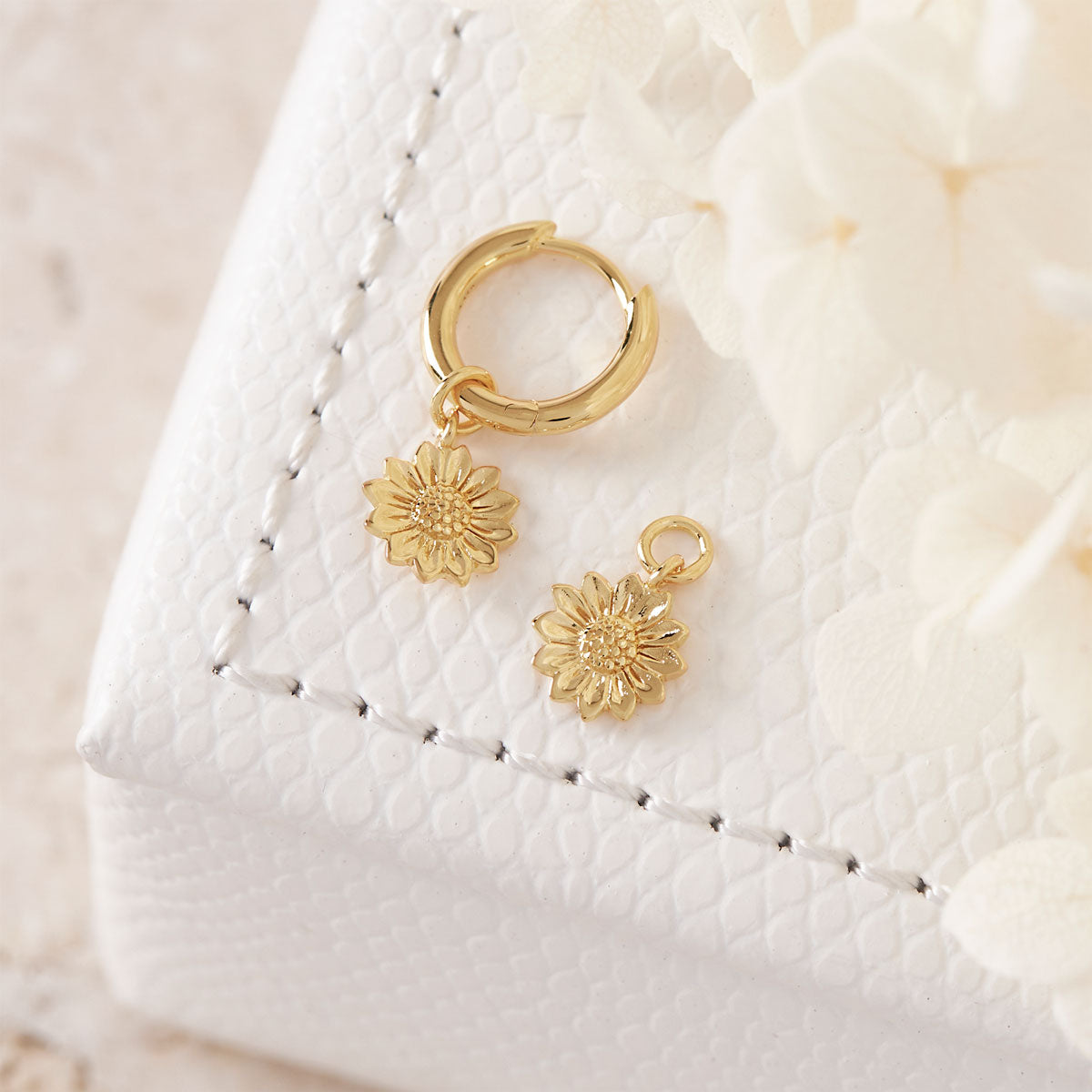 Dainty Sunflower Gold Ear Charms