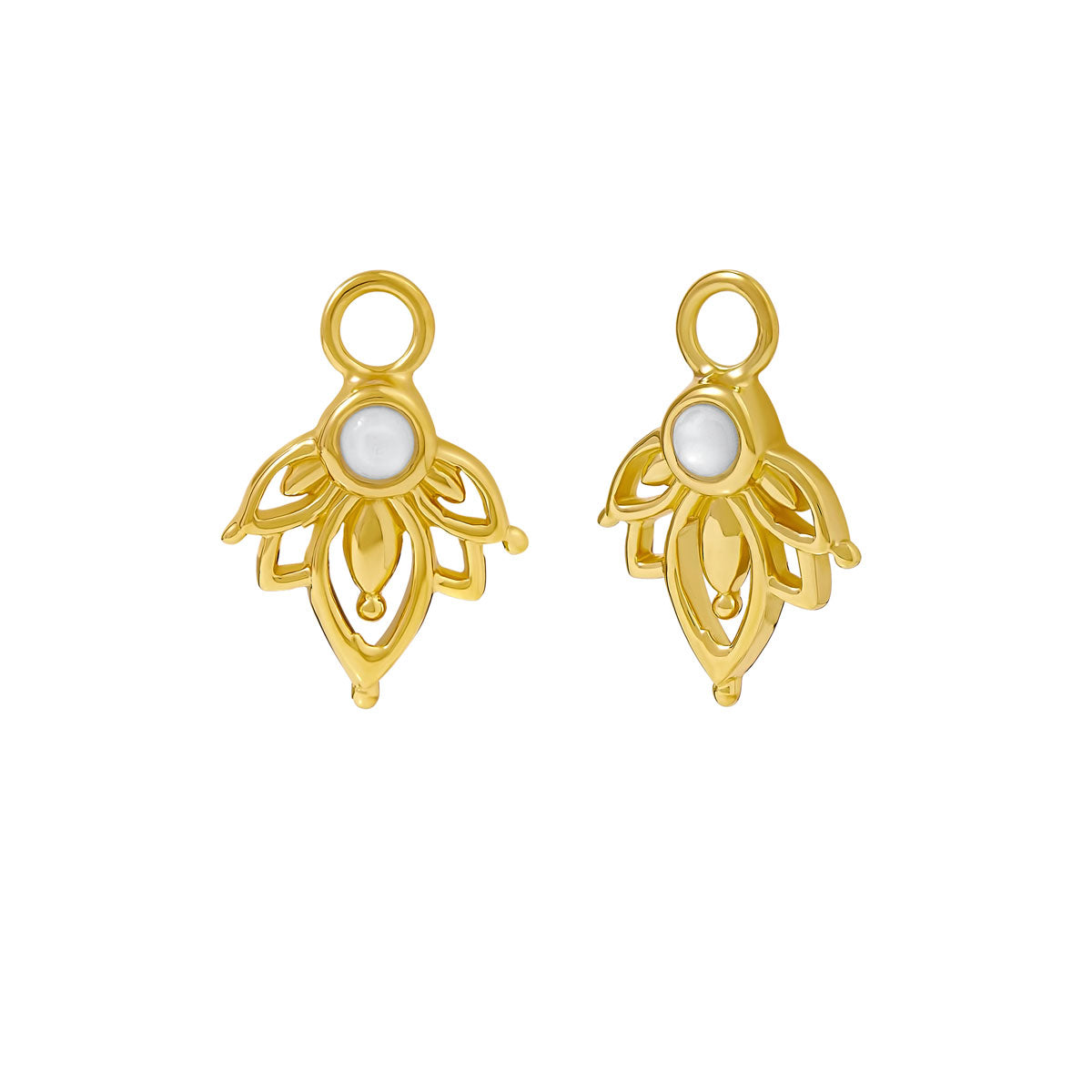 Lotus Shell Ear Charms Gold