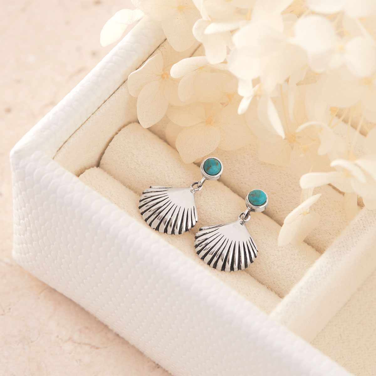 Seashell Turquoise Studs