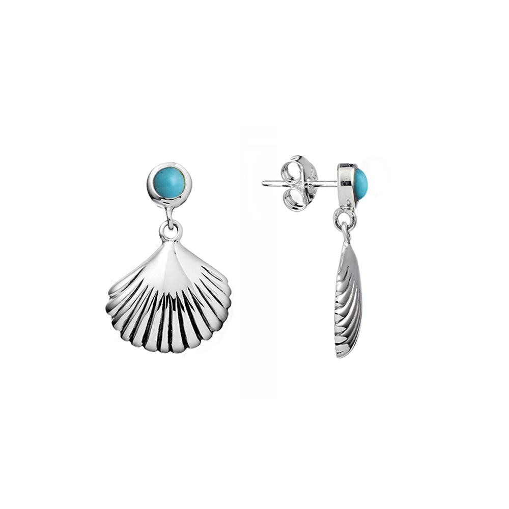 Seashell Turquoise Studs