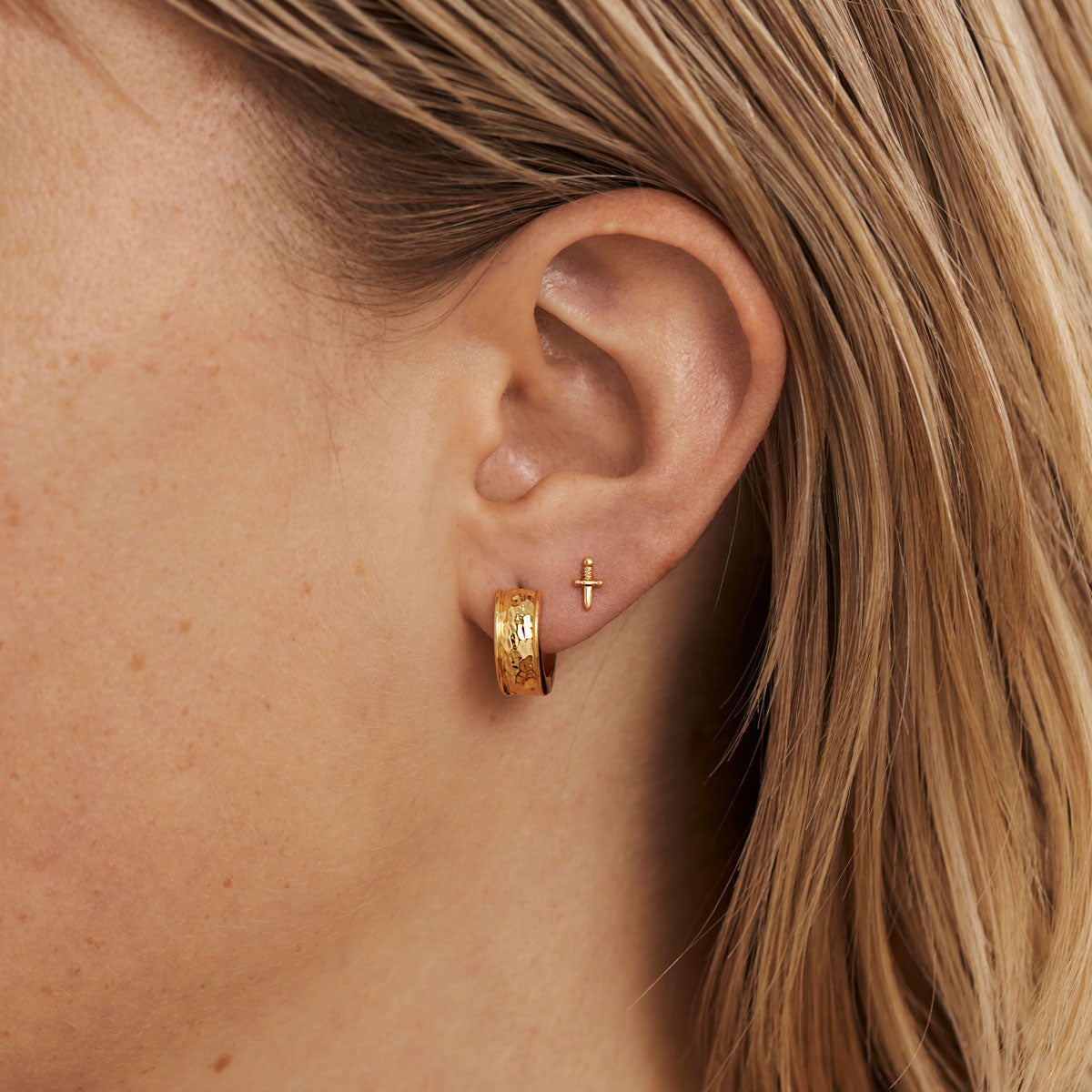 Bold Textured Huggies Gold