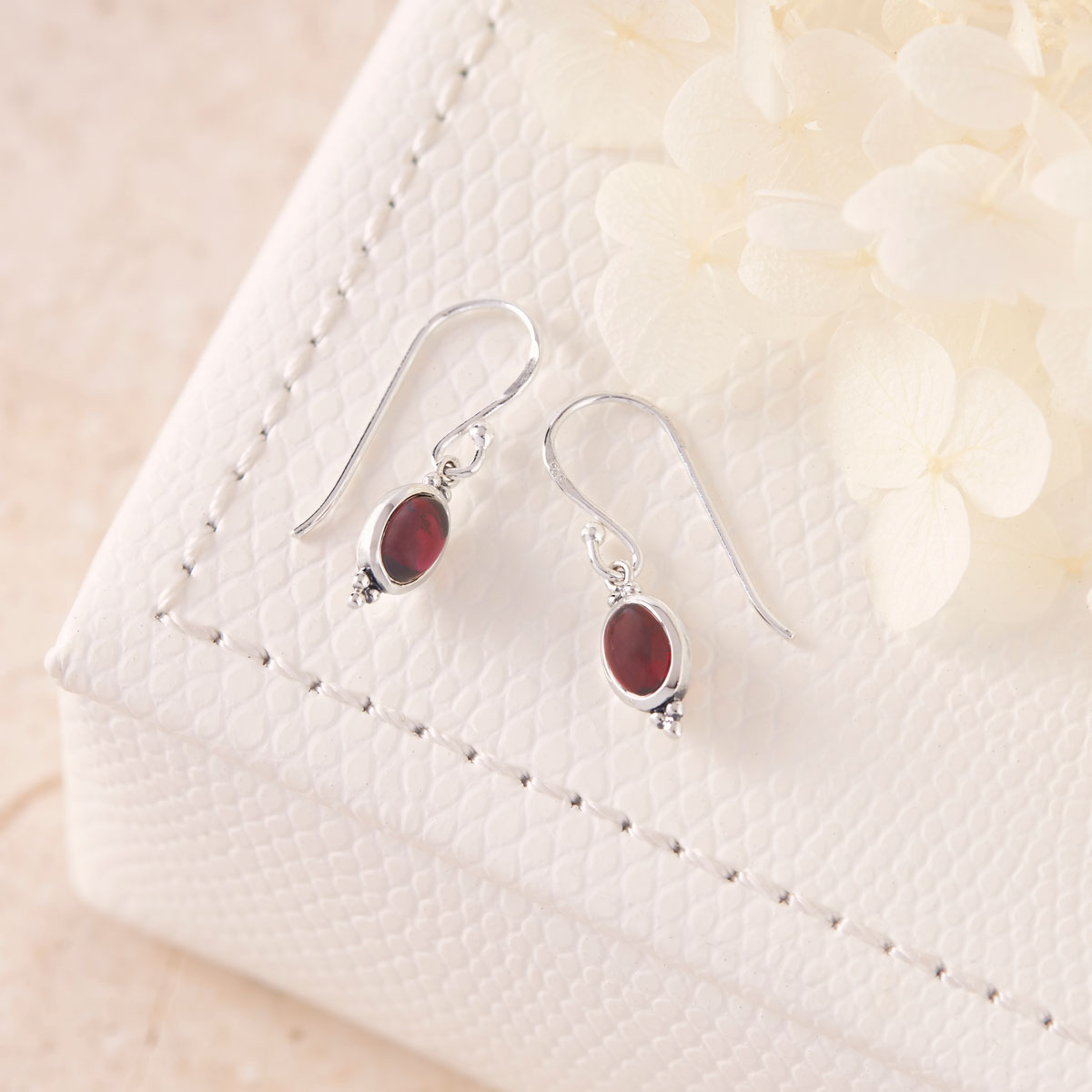 Moon Song Garnet Earrings