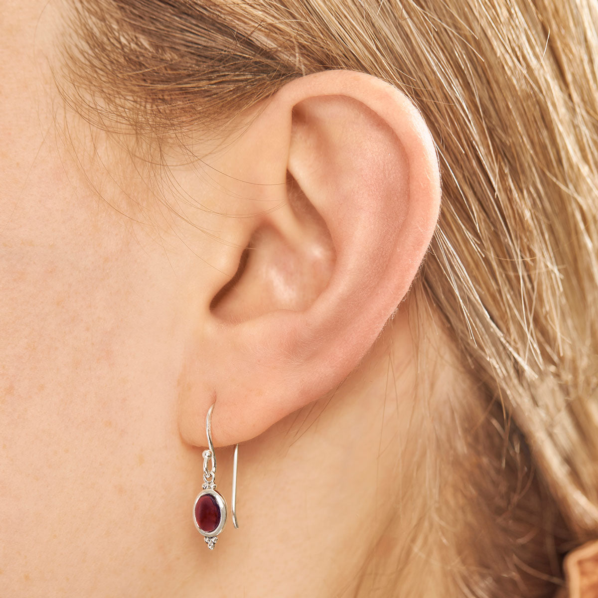 Moon Song Garnet Earrings