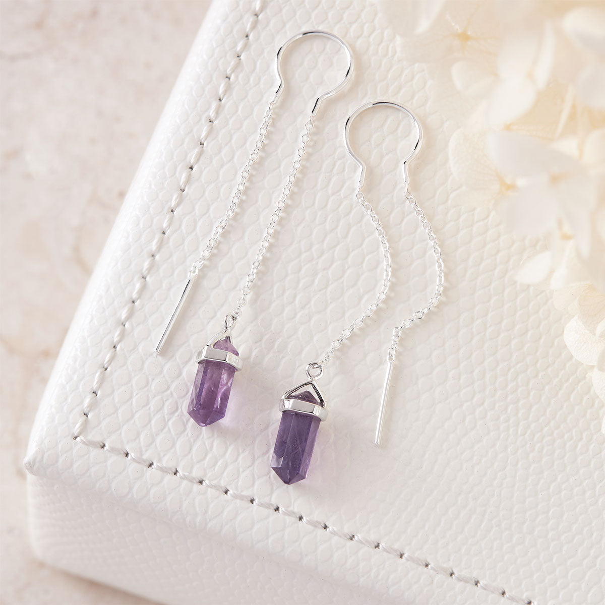 Starlight Amethyst Threader Earrings