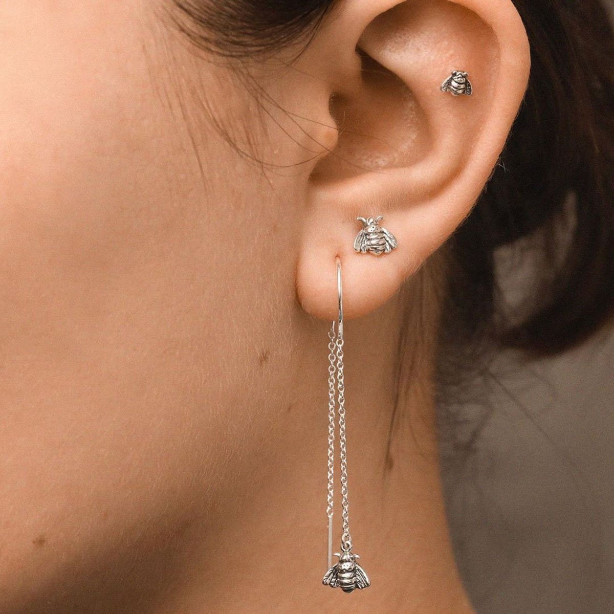 Midsummer Star Earrings Bee Pollination Threaders