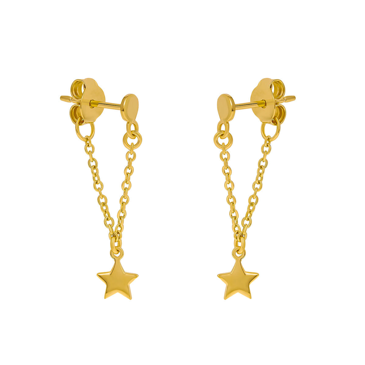 Star Chain Studs Gold