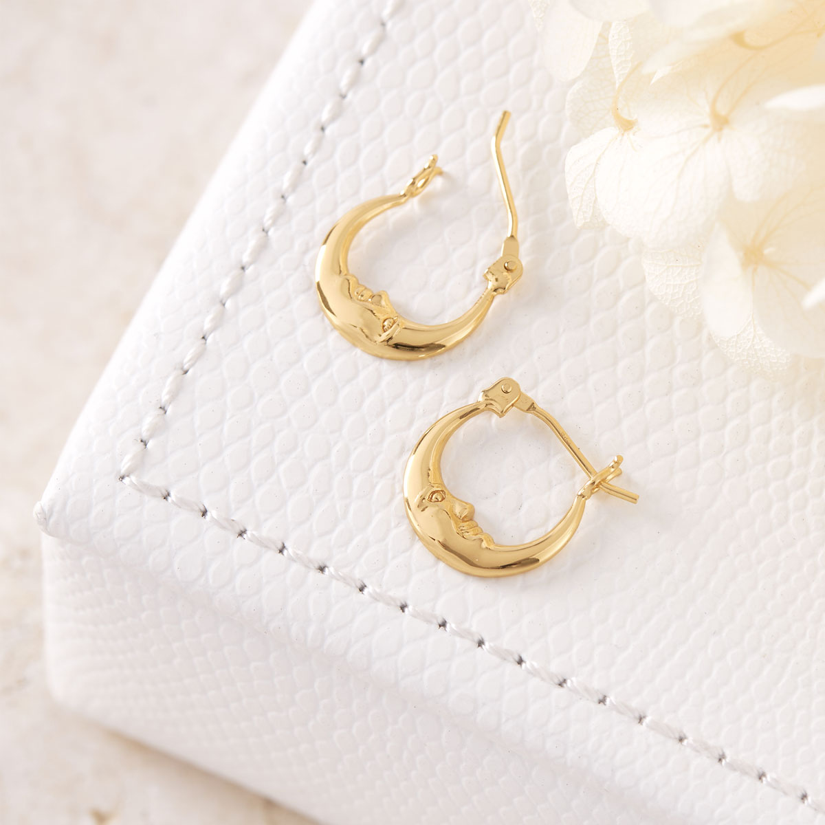 Sleepy Moon Hoops Gold