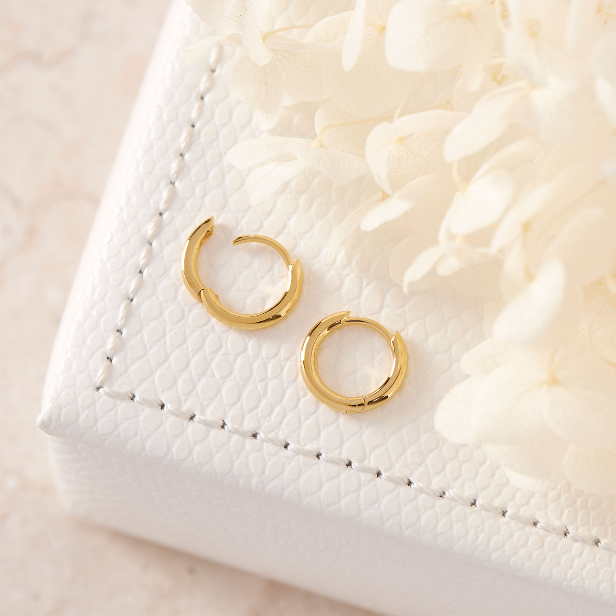 Delicate Round Huggies 18K Gold