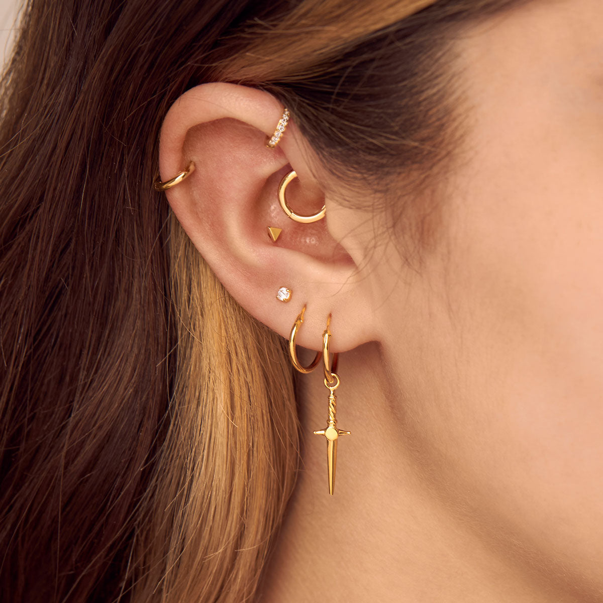 Micro Round Huggie 10mm 18K Gold