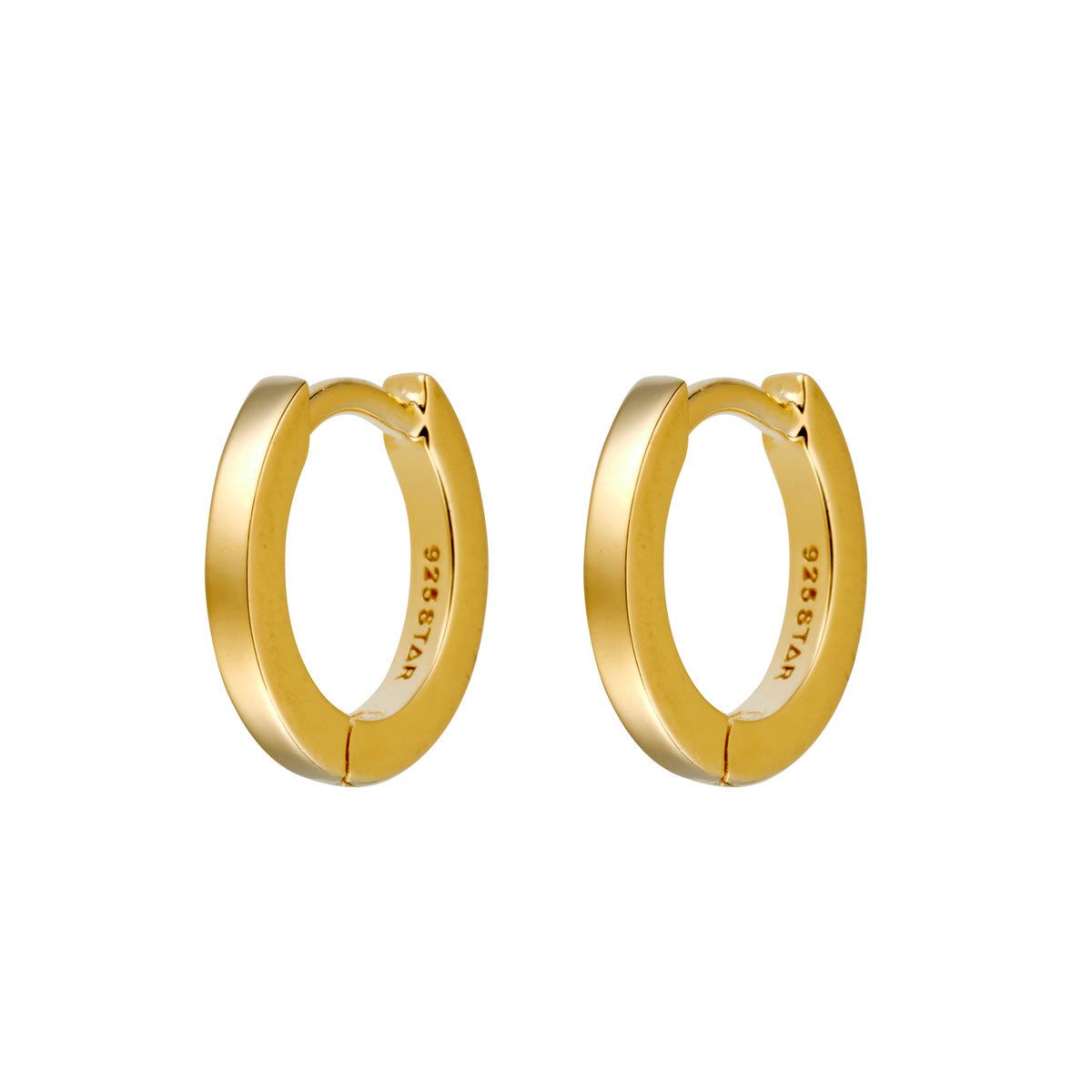 Micro Square Huggie 10mm Gold