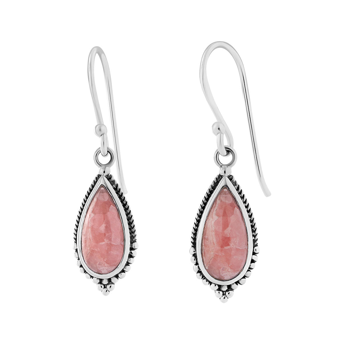 Sybil Rhodochrosite Drop Earrings