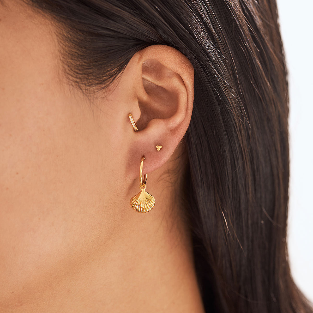 Seashell Hoops Gold