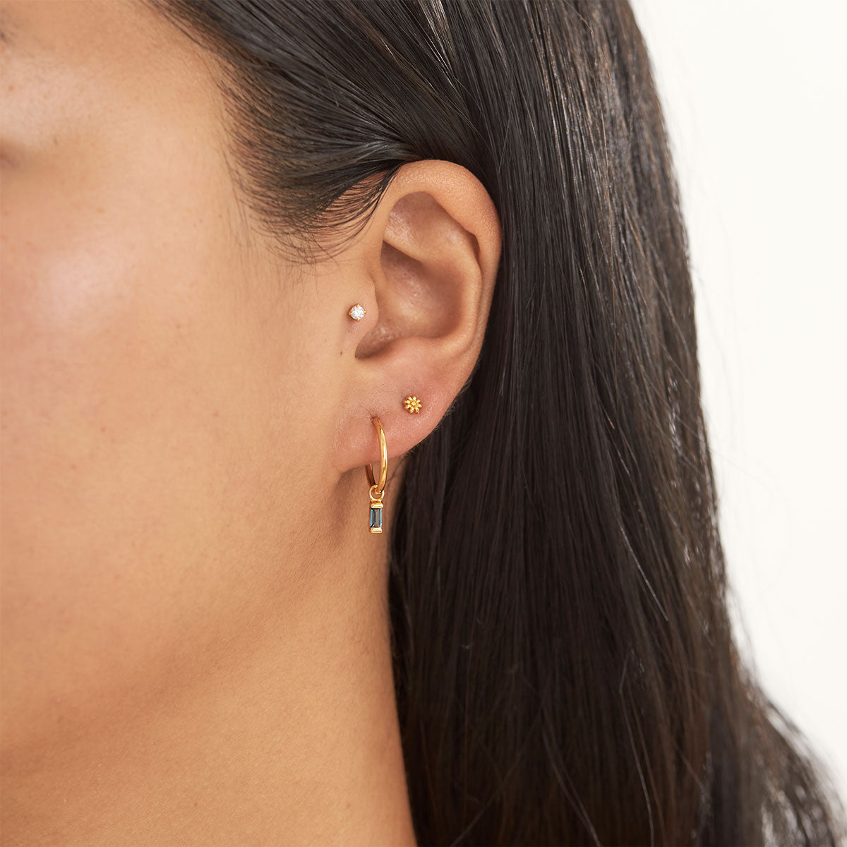 Lumen London Blue Hoops Gold