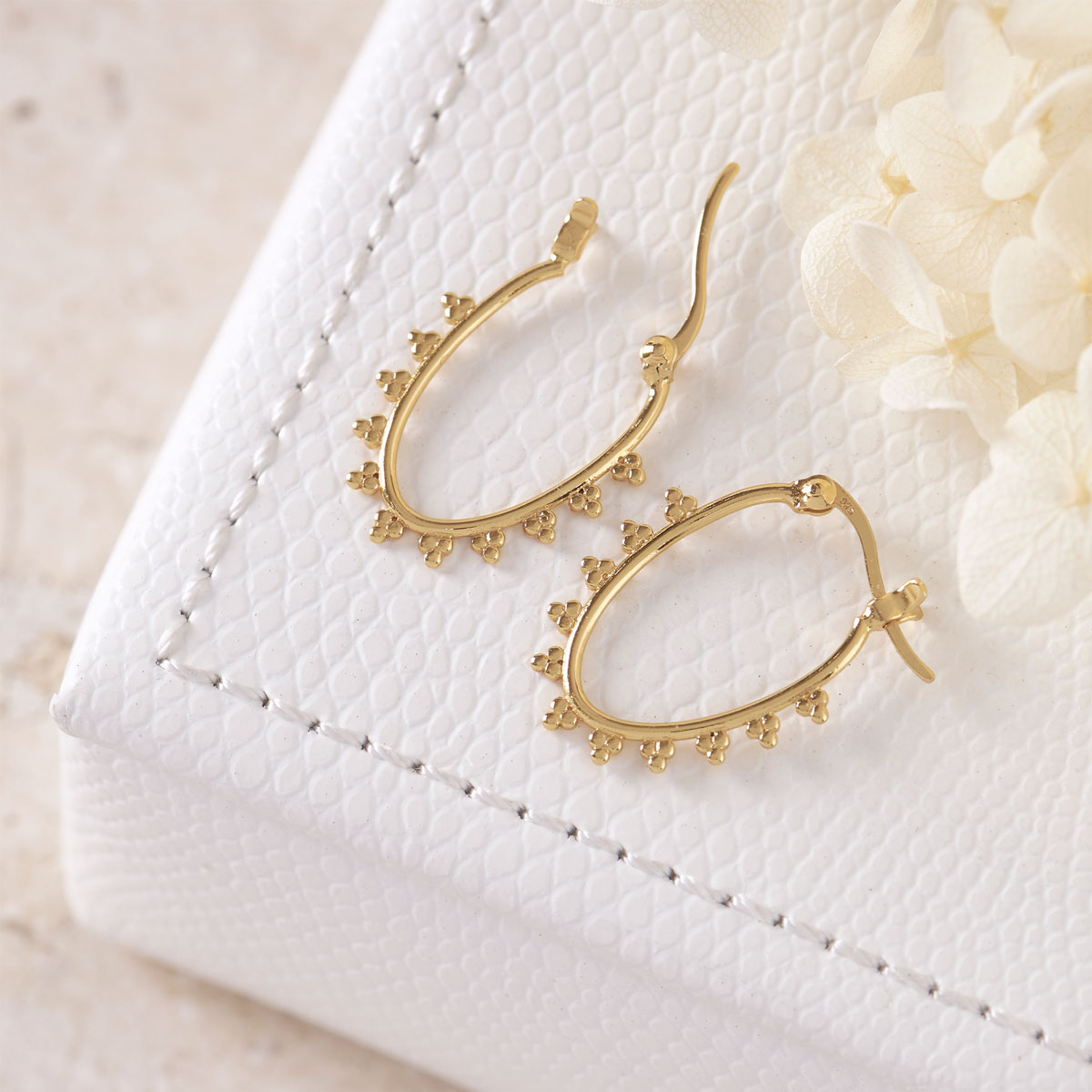 Micro Dot Hoops Gold