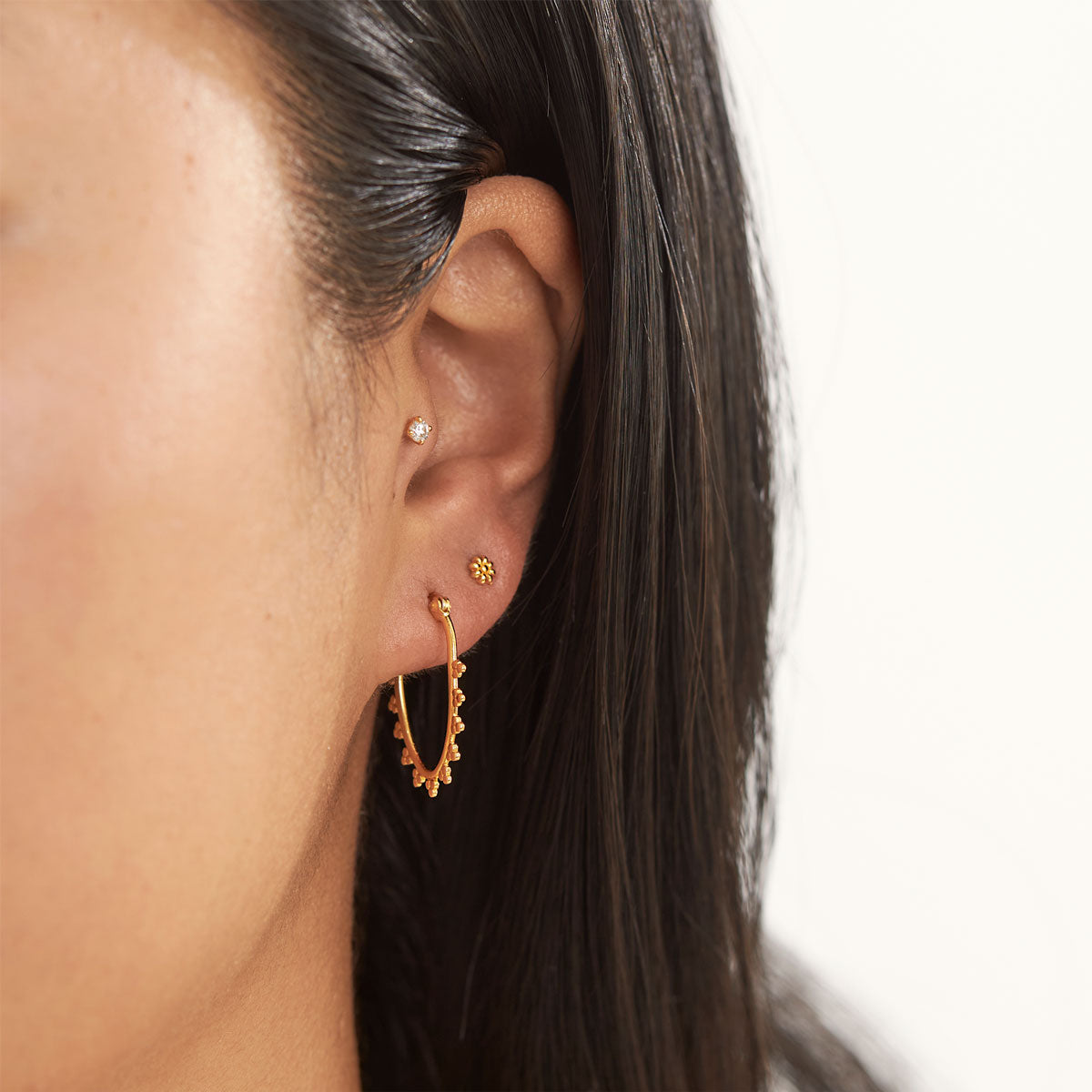 Micro Dot Hoops Gold