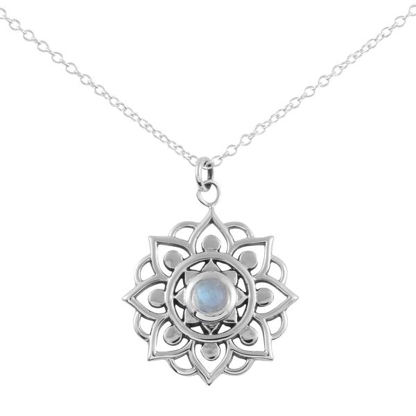 Snowflake Mandala Moonstone Necklace